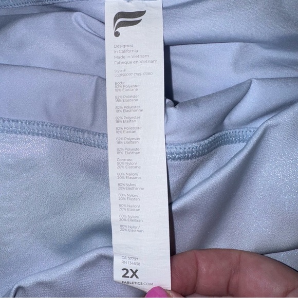 FABLETICS PureLuxe Iridescent Powder Blue High-Waisted 7/8 Leggings Size 2X - Picture 13 of 14